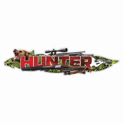 Наклейка "HUNTER", медведь, 37,5 х 9,5 см