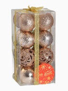 Ёлочные игрушки «Торжество узоры», шары новогодние, d=4 см, набор 16 шт., золото 6536987 Ёлочные игрушки «Торжество узоры», шары новогодние, d=4 см, набор 16 шт., золото 6536987