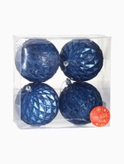 Ёлочные игрушки «Грейна», шары новогодние, d=10 см, набор 4 шт., синий - Фото 4