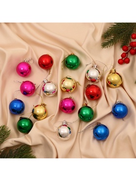 Ёлочные игрушки «Классика» глянец, d=4 см, набор 18 шт., МИКС