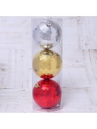 Ёлочные игрушки «Диско-бум», шары новогодние, d=15 см, набор 3 шт., МИКС 6537049 Ёлочные игрушки «Диско-бум», шары новогодние, d=15 см, набор 3 шт., МИКС 6537049