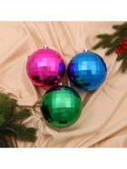 Ёлочные игрушки «Диско-хит», шары новогодние, d=15 см, набор 3 шт., МИКС - Фото 2
