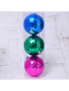 Ёлочные игрушки «Диско-хит», шары новогодние, d=15 см, набор 3 шт., МИКС - Фото 3