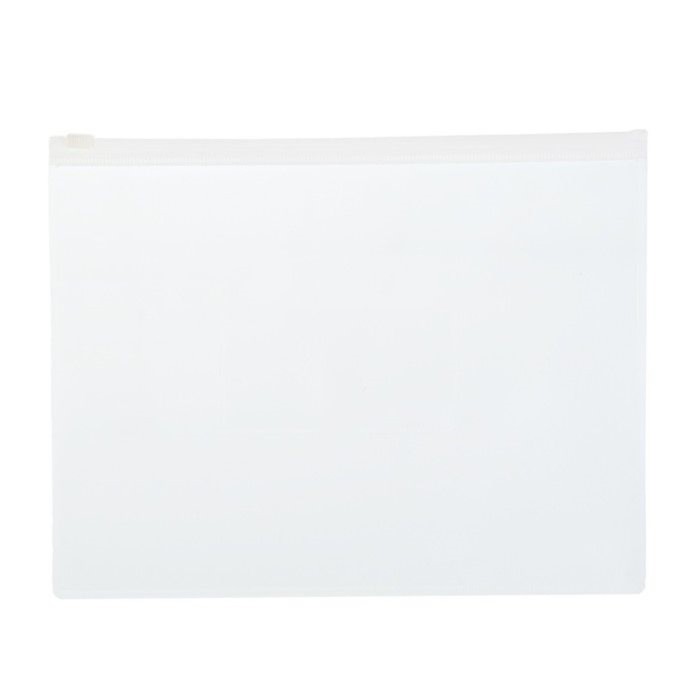 Папка-конверт на ZIP-молнии A5, 150 мкм, Calligrata, прозрачная, белая молния