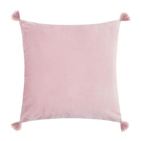 Чехол на подушку с кисточками Этель цвет розовый, 45х45 см, 100% п/э, велюр