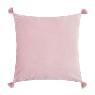 Наволочка декоративная с кисточками Этель цвет розовый, 45х45 см, полиэстер, велюр