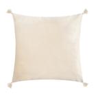 Чехол на подушку с кисточками Этель цвет молочный, 45х45 см, 100% п/э, велюр - фото 1752299