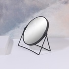 Зеркало настольное «Круг», двустороннее, с увеличением, d зеркальной поверхности 16 см, цвет чёрный - фото 9837337