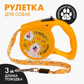 Рулетка «Гулять? А сейчас?» 3 м, max=12 кг, жёлтая