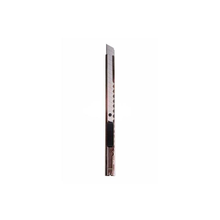 Нож REXANT 12-4906, металлический корпус, с клипсой, сегментированное лезвие, 9 мм - Фото 1