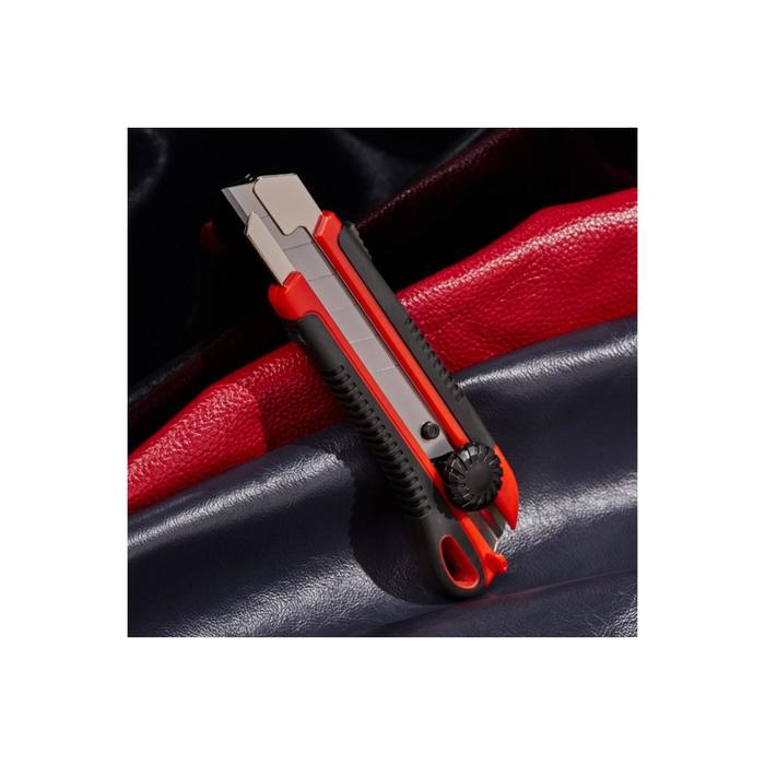 Нож REXANT 12-4919, металлический обрезиненный корпус, сегментированное лезвие, 25 мм - Фото 1
