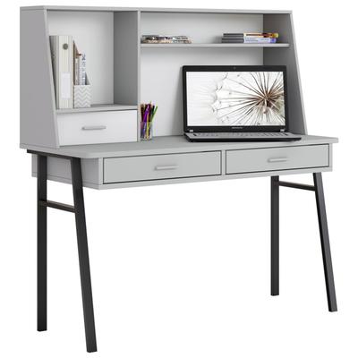 Стол письменный Polini kids Aviv 1455 с надстройкой и ящиками, цвет серый/серый-белый