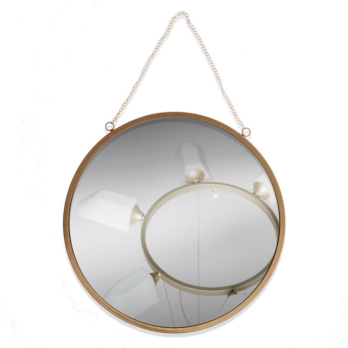 Зеркало настенное «Отражение», d зеркальной поверхности 31 см, цвет матовое золото - Фото 1