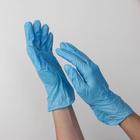 Перчатки Libry, нитровиниловые, неопудренные, размер M, 100 шт/уп, цвет голубой - Фото 3