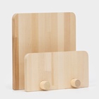 Набор деревянных разделочных досок на подставке, 2 шт: 35×22 см, 35×18 см, массив берёзы - фото 21343134