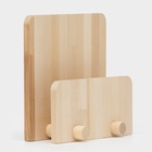 Набор деревянных разделочных досок на подставке, 2 шт: 35×22 см, 35×18 см, массив берёзы - фото 21343135