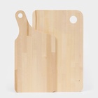 Набор деревянных разделочных досок на подставке, 2 шт: 35×22 см, 35×18 см, массив берёзы - фото 21343137