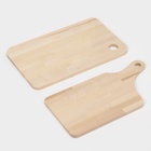 Набор деревянных разделочных досок на подставке, 2 шт: 35×22 см, 35×18 см, массив берёзы - фото 29782923