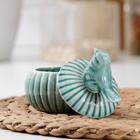 Банка керамическая для сыпучих продуктов «Соловушка», 130 мл, 8,5×10 см, цвет зелёный - Фото 2