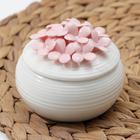 Банка керамическая для сыпучих продуктов «Цветы», 180 мл, цвет белый, розовый - Фото 3