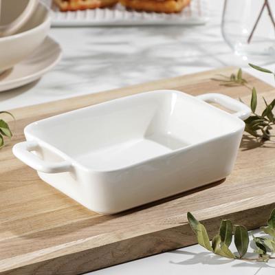 Форма для запекания из жаропрочной керамики Доляна «Долли», 500 мл, 21.5×12×4.5 см, цвет белый