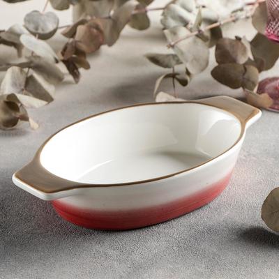 Форма для запекания из фарфора овальная Доляна «Космос», 500 мл, 22,5×13×4,5 см, цвет красный