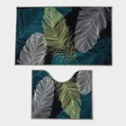 Коврики для ванной и туалета Доляна «Пёрышки», 2 шт., 50×80 см, 50×40 см, форма МИКС - Фото 2