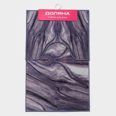 Коврики для ванной и туалета Доляна «Отражение», 2 шт., 50×80 см, 50×40 см