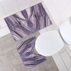 Коврики для ванной и туалета Доляна «Отражение», 2 шт: 50×80 см, 50×40 см - Фото 2