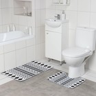 Коврики для ванной и туалета Доляна «ЧБ», 2 шт: 50×80 см, 50×40 см - Фото 2