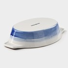 Форма для запекания Доляна «Космос», 500 мл, 22.5×13×4.5 см, овальная, фарфор, синяя - Фото 3