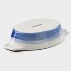 Форма для запекания Доляна «Космос», 500 мл, 22.5×13×4.5 см, овальная, фарфор, синяя - Фото 5