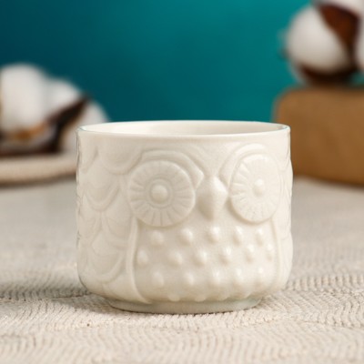 Горшок для цветов «Филин» керамический, 100 мл, 6.5×6.5×5.5 см, цвет МИКС