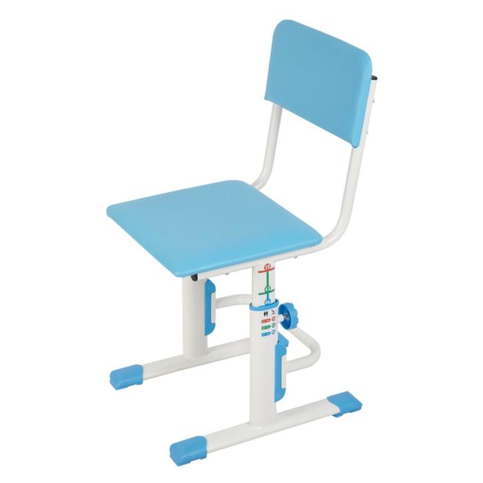 Комплект Polini kids растущая парта-трансформер + регулируемый стул, цвет белый-синий - фото 1877791323