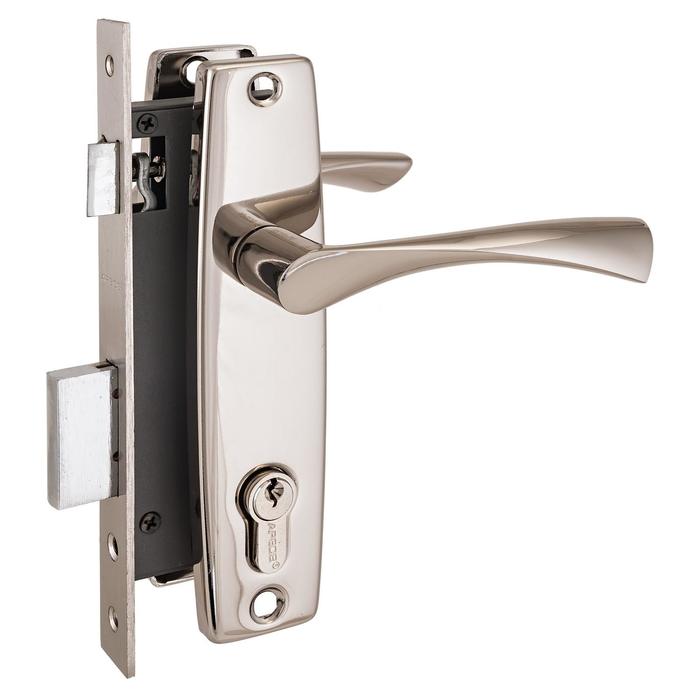 Замок врезной с/руч «Апекс» 1323/60-Ni, цвет никель, м/о 80 мм - Фото 1