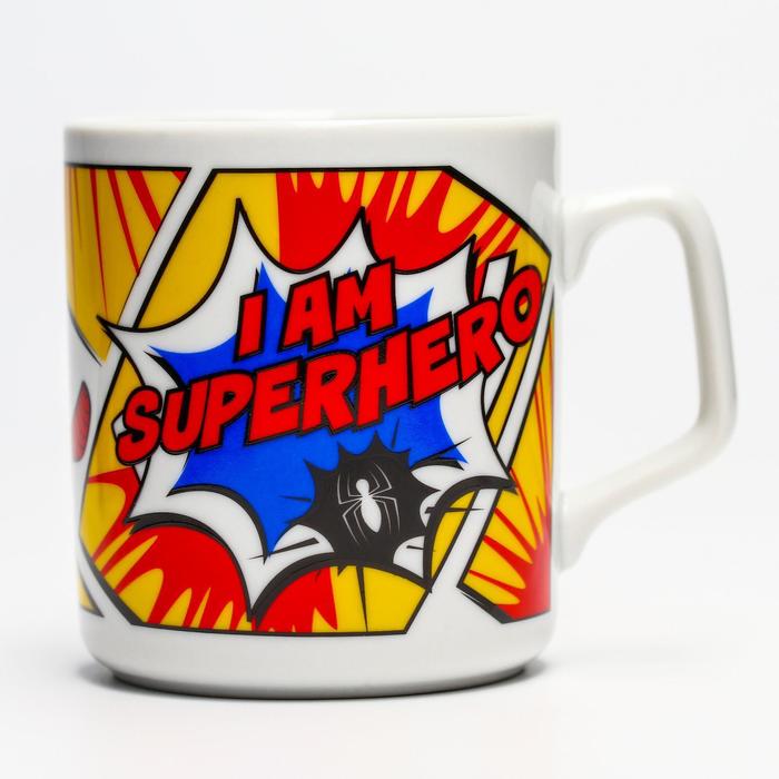 Кружка керамическая, "I am superhero", Человек Паук, 350 мл - Фото 1