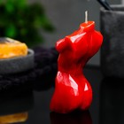 Фигурная свеча "Торс женский хрусталь" красная, 10см - Фото 3
