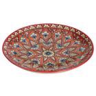 Ляган узбекский Риштанская керамика «Узоры», для плова, d=32 см, красный - Фото 4