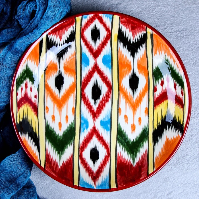Ляган Риштанская Керамика "Атлас", 25 см, разноцветный - фото 1905836629
