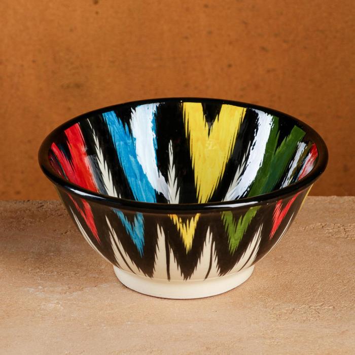 Бульонница узбекская Риштанская Керамика «Атлас», 900 мл, d=18 см, разноцветная - Фото 1