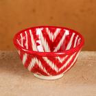 Пиала узбекская Риштанская Керамика «Атлас», 100 мл, d=8.5 см, красная - Фото 1