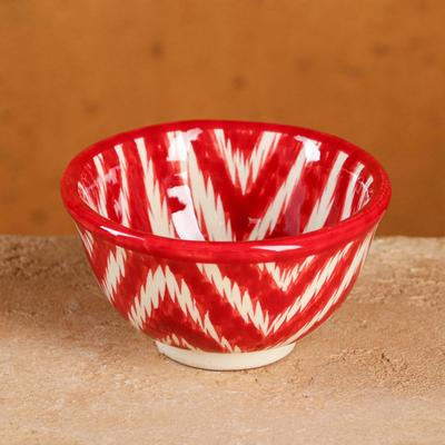 Пиала узбекская Риштанская Керамика «Атлас», 100 мл, d=8.5 см, красная