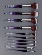 Набор кистей для макияжа Luminous, 10 предметов, чёрный, фиолетовый - Фото 3