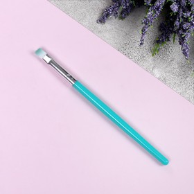 Кисть для макияжа, скошенная, 12,5 см, цвет бирюзовый