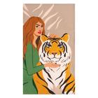Полотенце "Доляна" Girl and tiger 35х60 см,100% хлопок 160 г/м2 - Фото 2