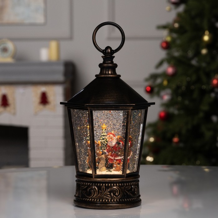 Светодиодная фигура «Дед Мороз и ёлка» 14×22×14 см, пластик, батарейки АААх3 (не в комплекте), свечение тёплое белое