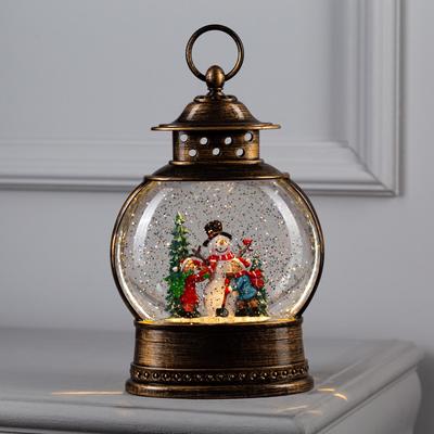 Светодиодная фигура «Дети и снеговик» 8×25×4 см, пластик, от батареек ААх3, свечение тёплое белое