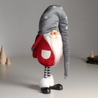 Кукла интерьерная "Дед Мороз в бордовом кафтане, в сером колпаке со снежинками" 42х13х18 см   626011 - Фото 2
