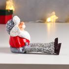 Фигурка полистоун «Дедушка Мороз в шапке-ушанке», длинные ножки, 16.5×7.8×4.5 см - фото 30792306