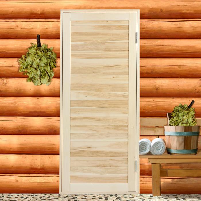 Дверь для бани и сауны из шпунтованной доски, ЛИПА Эконом 180х80 см - Фото 1